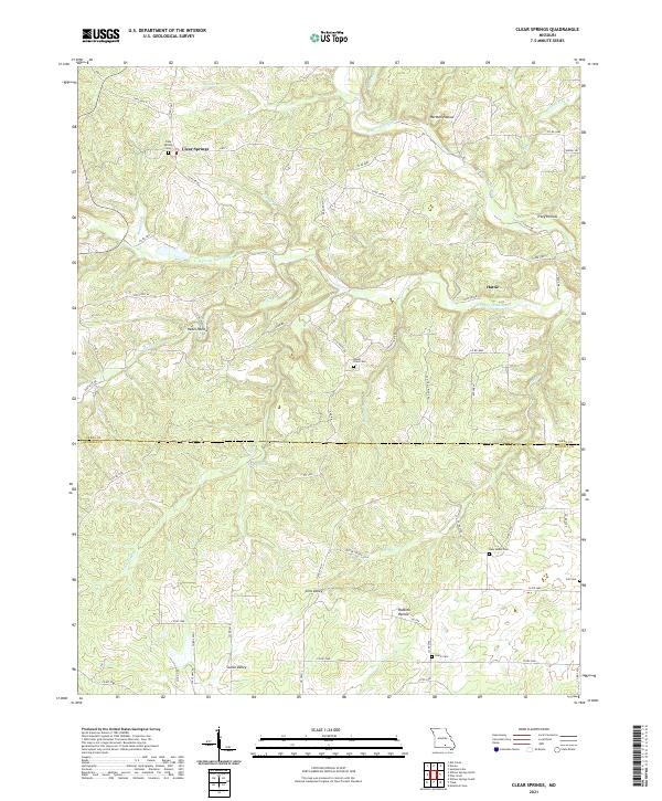 USGS US Topo 7.5-minute map for Clear Springs MO 2021