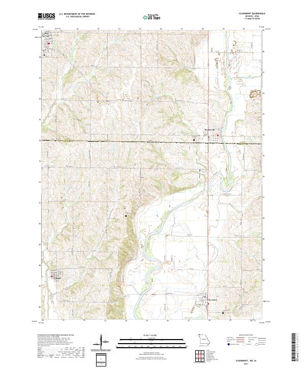 USGS US Topo 7.5-minute map for Clearmont MOIA 2021