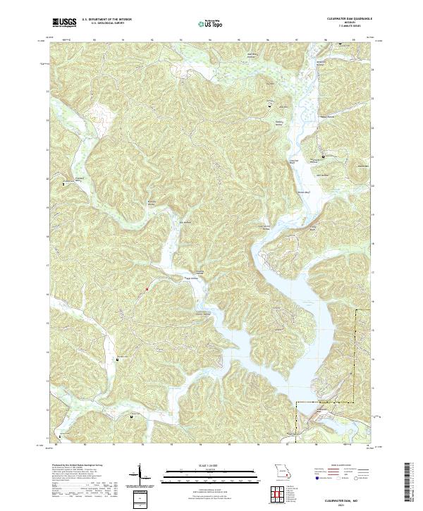 USGS US Topo 7.5-minute map for Clearwater Dam MO 2021