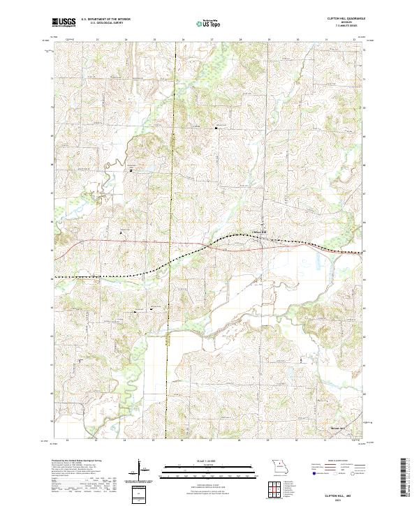 USGS US Topo 7.5-minute map for Clifton Hill MO 2021