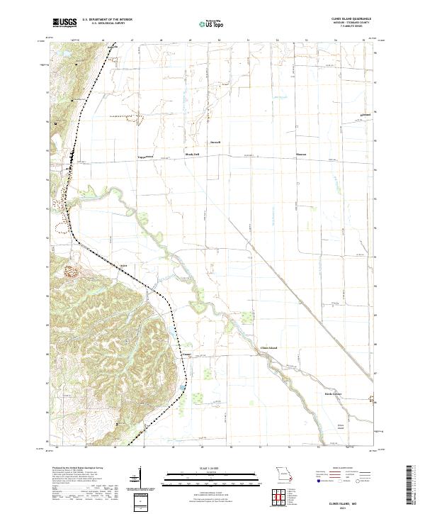 USGS US Topo 7.5-minute map for Clines Island MO 2021