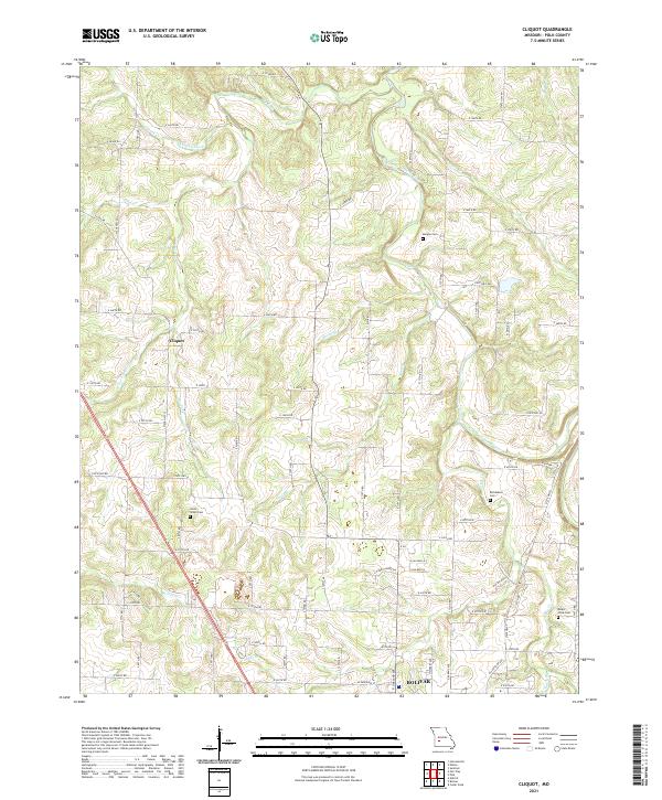 USGS US Topo 7.5-minute map for Cliquot MO 2021