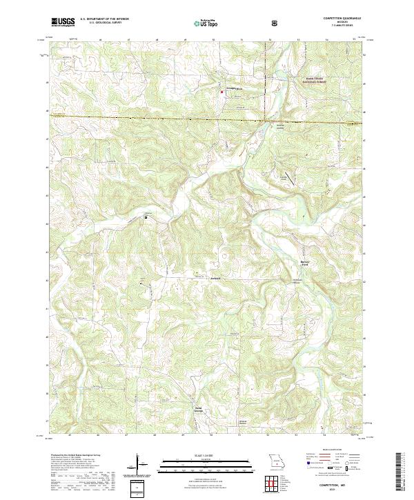 USGS US Topo 7.5-minute map for Competition MO 2021