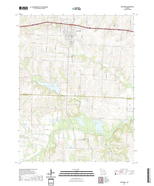 USGS US Topo 7.5-minute map for Concordia MO 2021