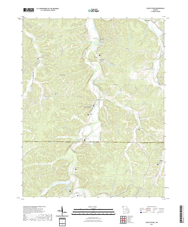 USGS US Topo 7.5-minute map for Cook Station MO 2021