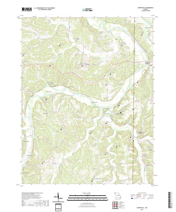 USGS US Topo 7.5-minute map for Cooper Hill MO 2021