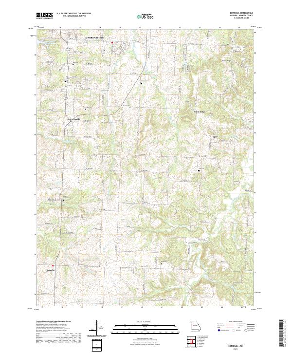 USGS US Topo 7.5-minute map for Cornelia MO 2021