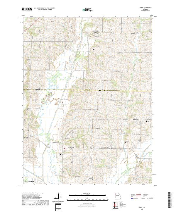 USGS US Topo 7.5-minute map for Cosby MO 2021