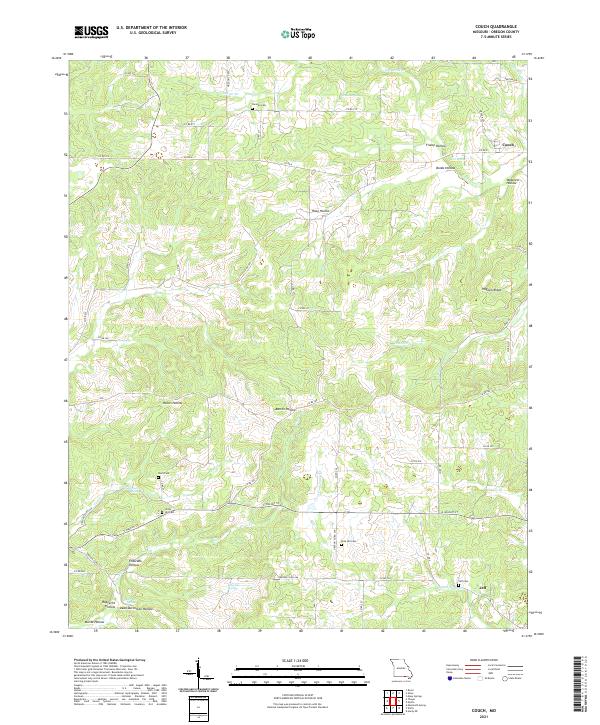 USGS US Topo 7.5-minute map for Couch MO 2021