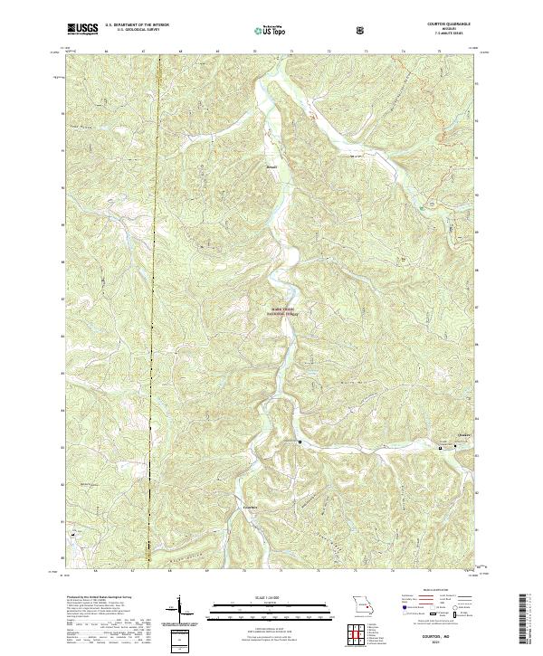 USGS US Topo 7.5-minute map for Courtois MO 2021