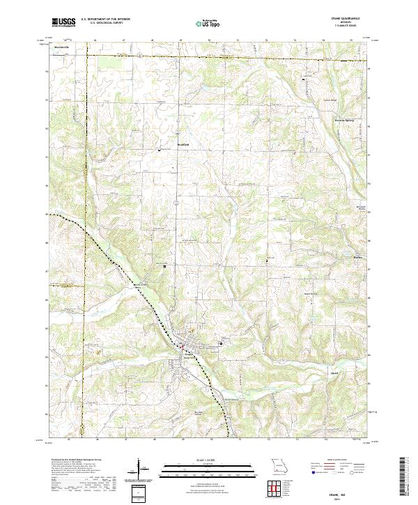 USGS US Topo 7.5-minute map for Crane MO 2021