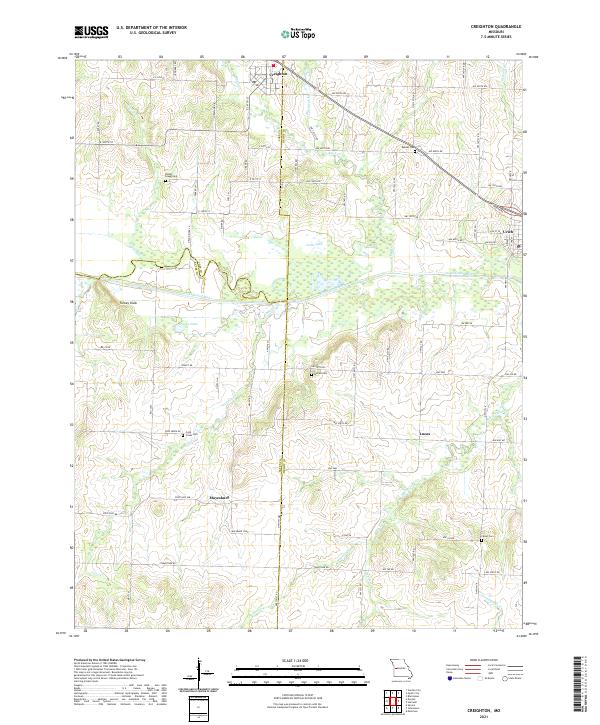 USGS US Topo 7.5-minute map for Creighton MO 2021