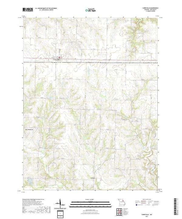 USGS US Topo 7.5-minute map for Curryville MO 2021