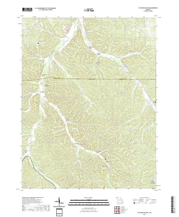 USGS US Topo 7.5-minute map for Cyclone Hollow MO 2021