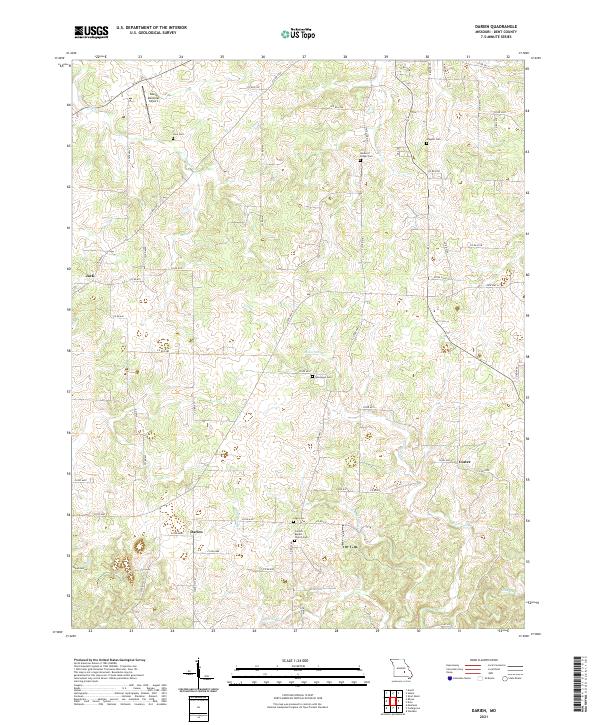 USGS US Topo 7.5-minute map for Darien MO 2021