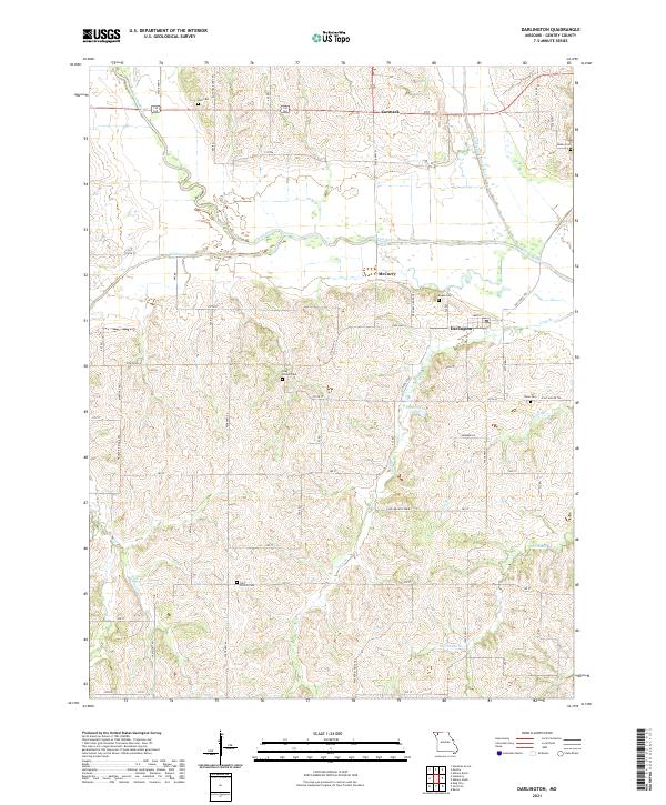 USGS US Topo 7.5-minute map for Darlington MO 2021