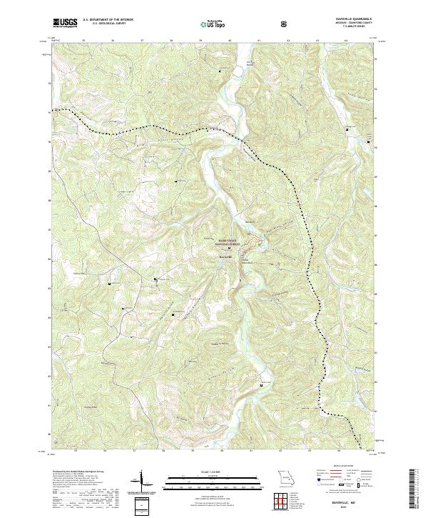 USGS US Topo 7.5-minute map for Davisville MO 2021