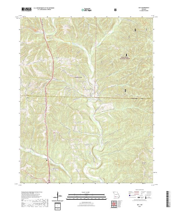 USGS US Topo 7.5-minute map for Day MO 2021