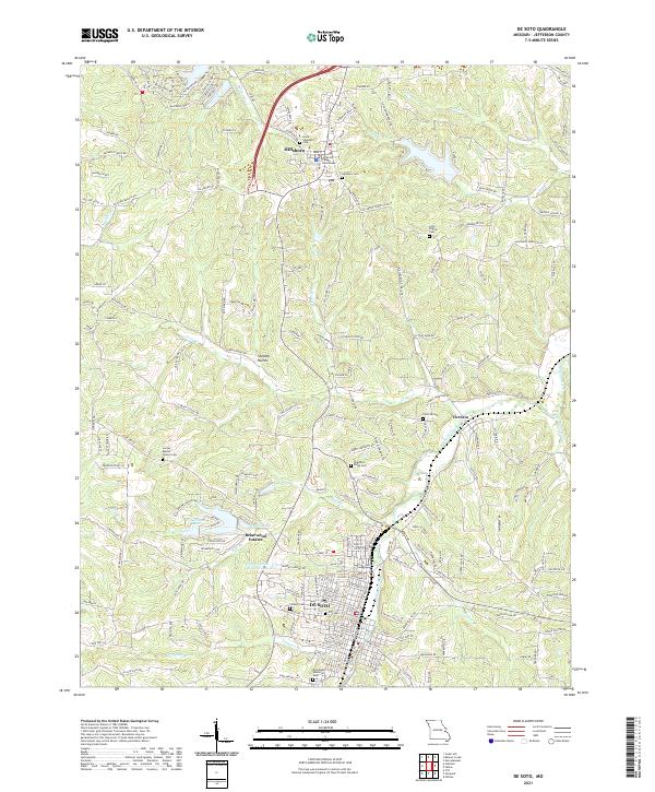 USGS US Topo 7.5-minute map for De Soto MO 2021