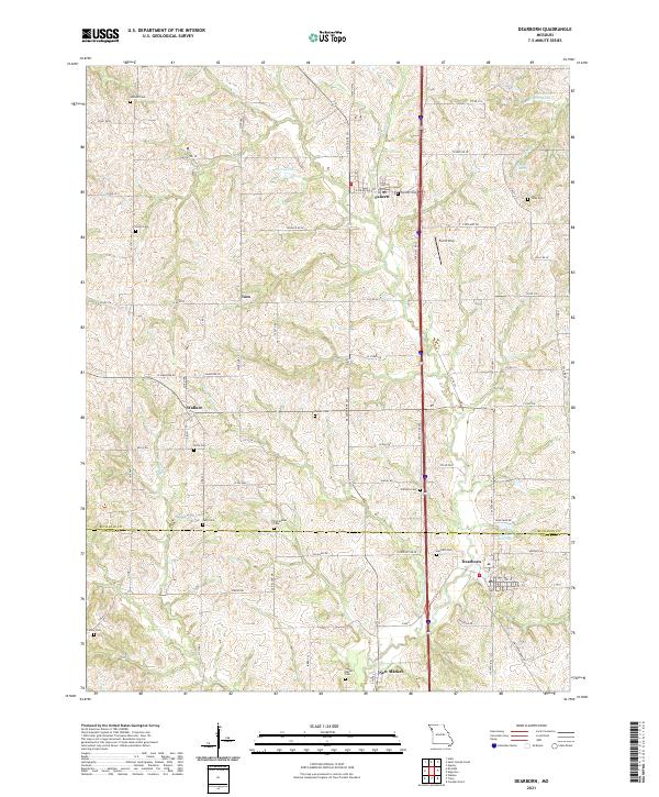 USGS US Topo 7.5-minute map for Dearborn MO 2021