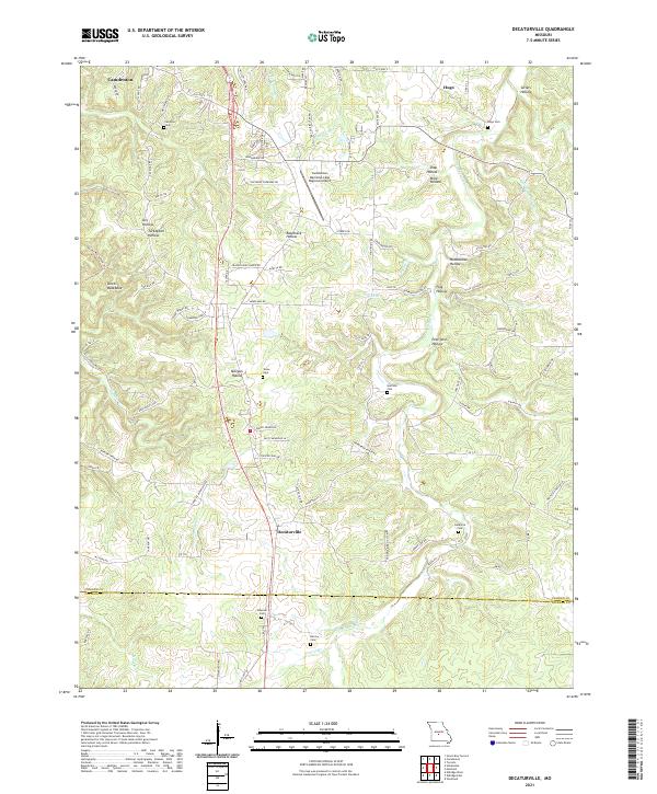 USGS US Topo 7.5-minute map for Decaturville MO 2021