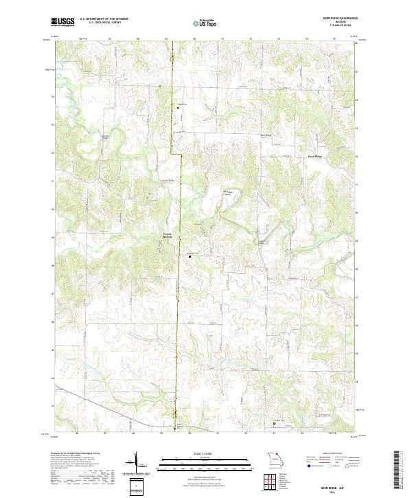 USGS US Topo 7.5-minute map for Deer Ridge MO 2021