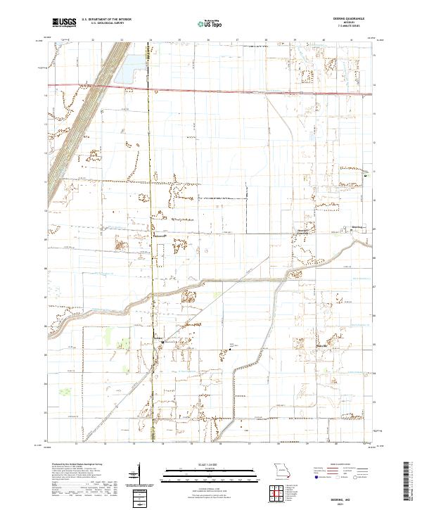 USGS US Topo 7.5-minute map for Deering MO 2021