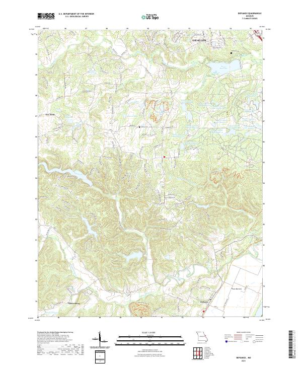 USGS US Topo 7.5-minute map for Defiance MO 2021