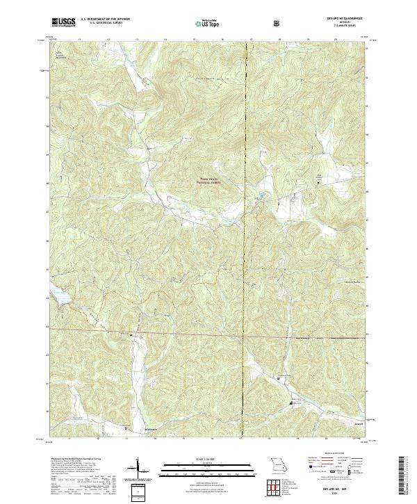 USGS US Topo 7.5-minute map for Des Arc NE MO 2021