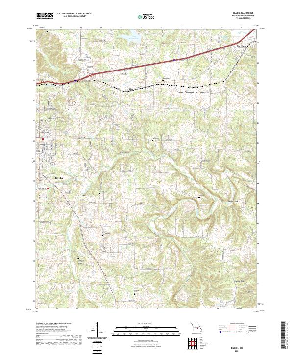 USGS US Topo 7.5-minute map for Dillon MO 2021