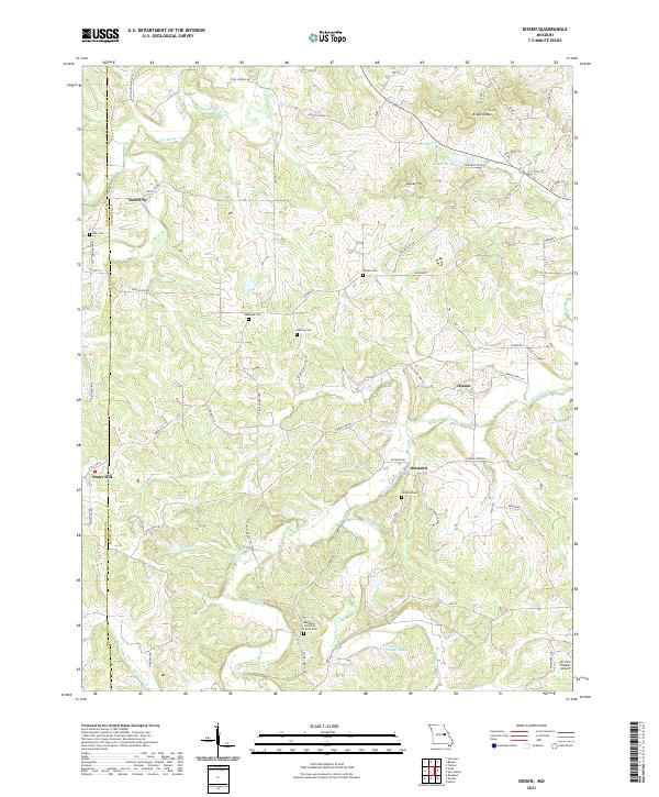 USGS US Topo 7.5-minute map for Dissen MO 2021