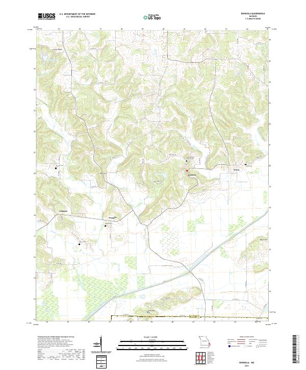 USGS US Topo 7.5-minute map for Dongola MO 2021