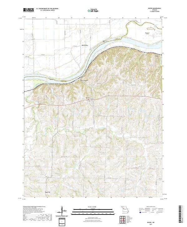 USGS US Topo 7.5-minute map for Dover MO 2021