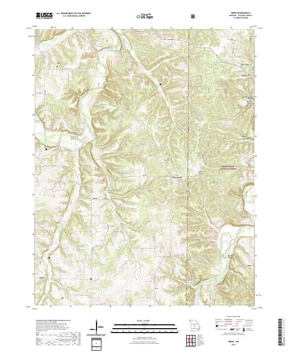 USGS US Topo 7.5-minute map for Drew MO 2021