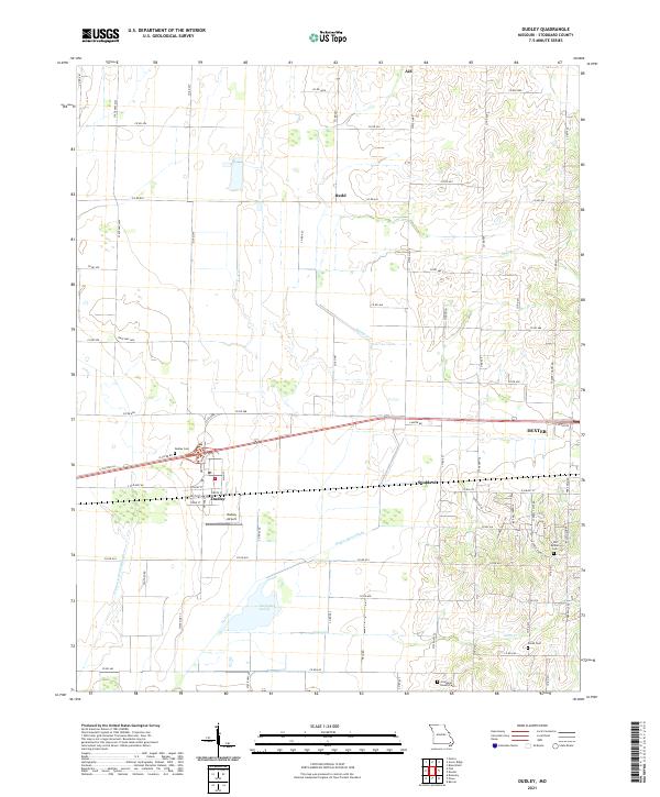 USGS US Topo 7.5-minute map for Dudley MO 2021