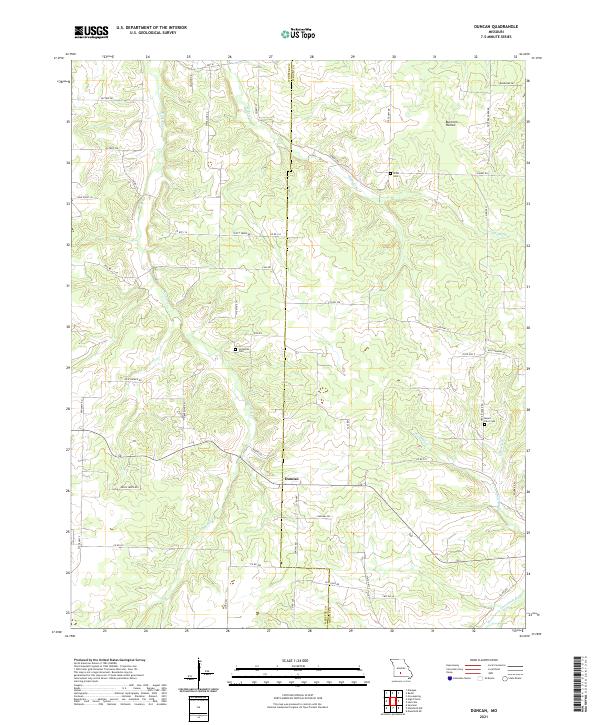 USGS US Topo 7.5-minute map for Duncan MO 2021