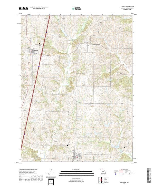 USGS US Topo 7.5-minute map for Eagleville MO 2021