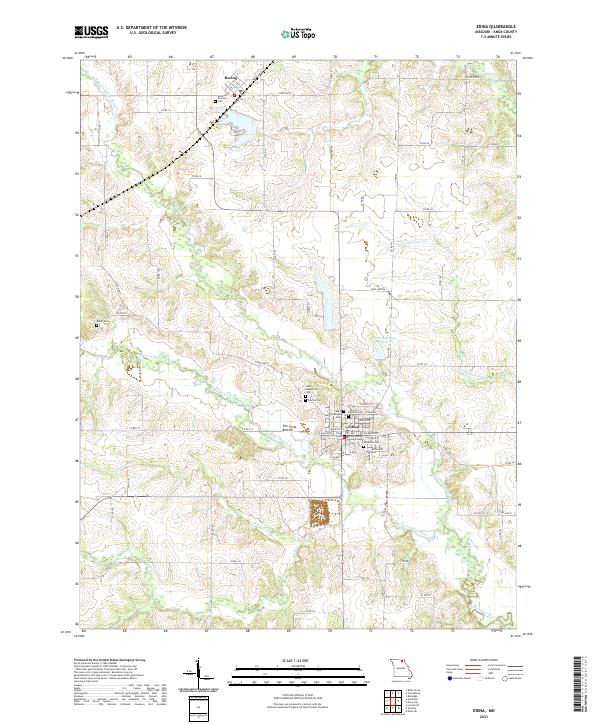 USGS US Topo 7.5-minute map for Edina MO 2021