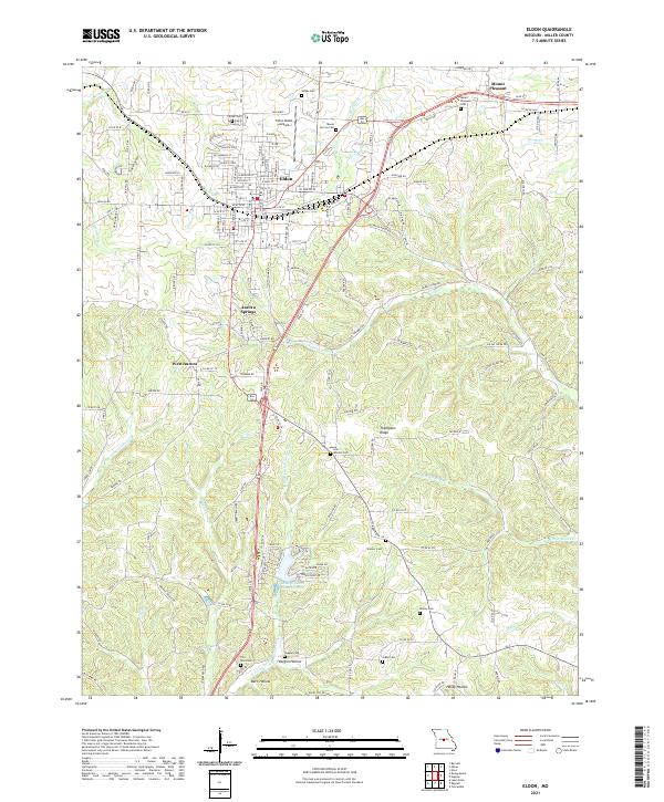 USGS US Topo 7.5-minute map for Eldon MO 2021