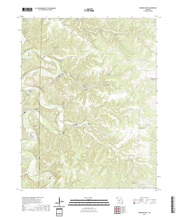 USGS US Topo 7.5-minute map for Eldridge West MO 2021