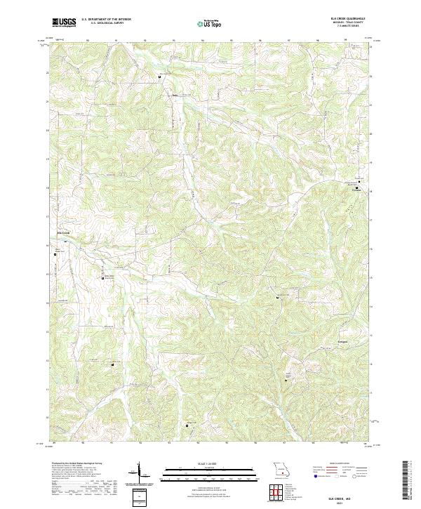 USGS US Topo 7.5-minute map for Elk Creek MO 2021