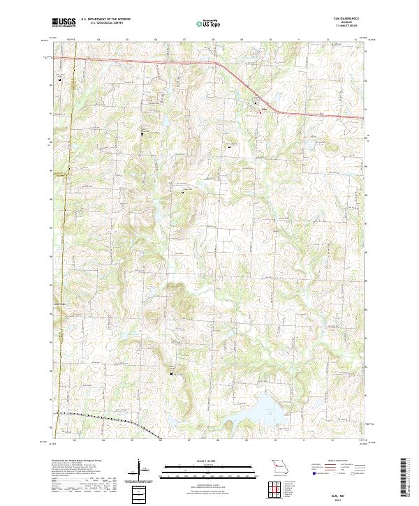 USGS US Topo 7.5-minute map for Elm MO 2021