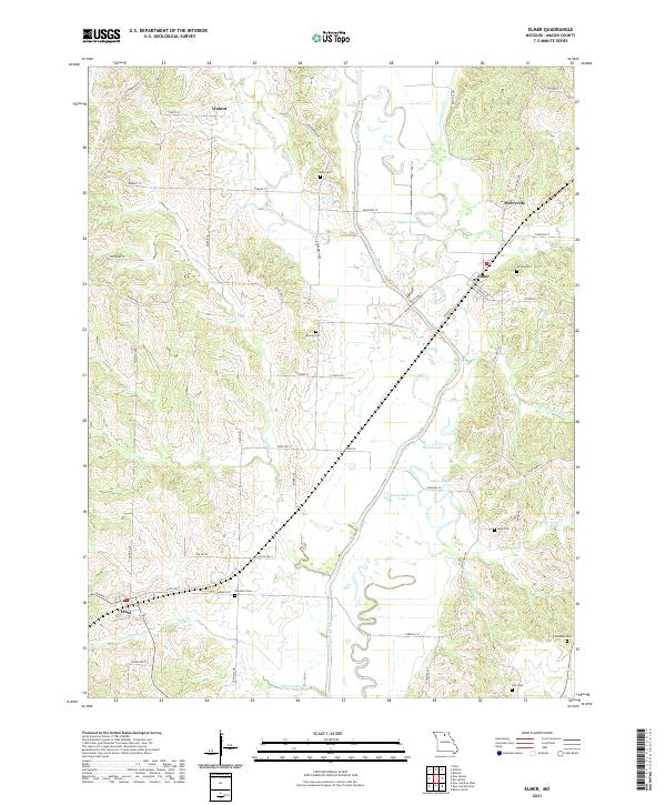 USGS US Topo 7.5-minute map for Elmer MO 2021