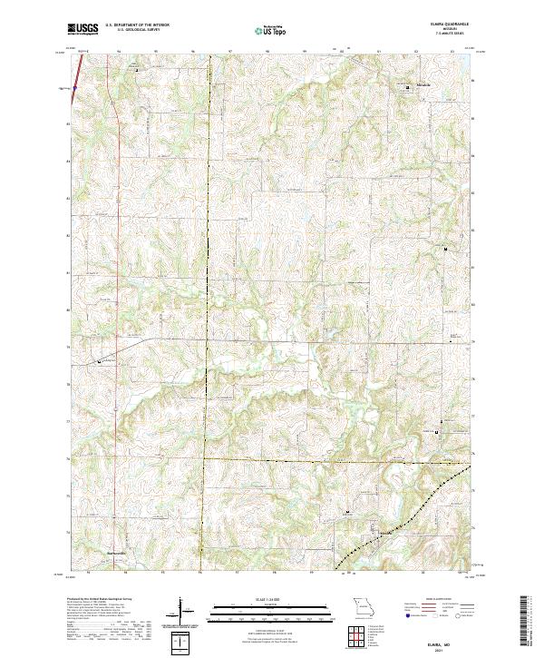 USGS US Topo 7.5-minute map for Elmira MO 2021