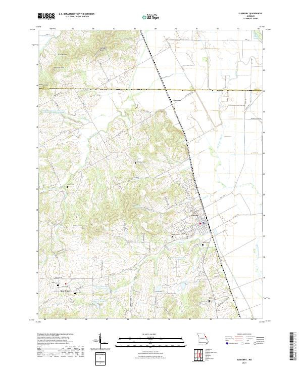 USGS US Topo 7.5-minute map for Elsberry MO 2021