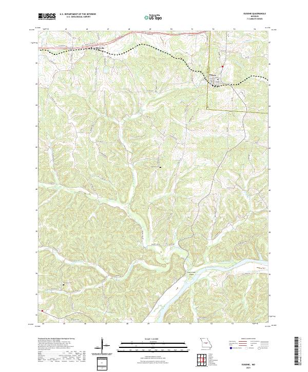 USGS US Topo 7.5-minute map for Eugene MO 2021