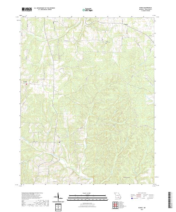 USGS US Topo 7.5-minute map for Eunice MO 2021