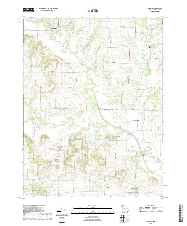 USGS US Topo 7.5-minute map for Everett MO 2021