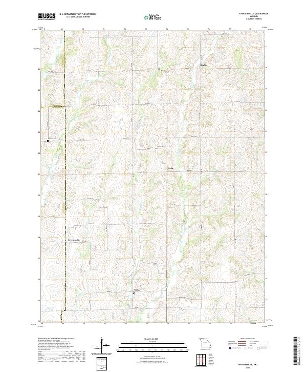 USGS US Topo 7.5-minute map for Eversonville MO 2021