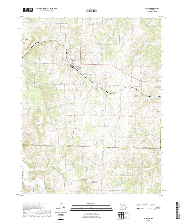 USGS US Topo 7.5-minute map for Everton MO 2021